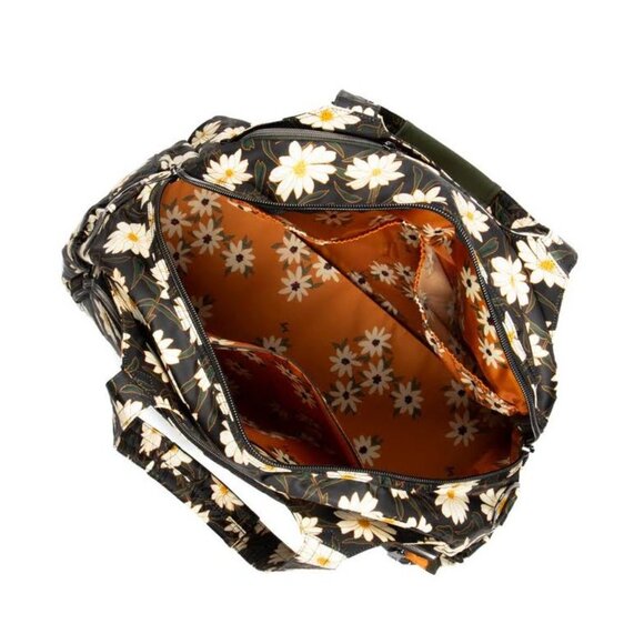 Lug Pontoon 2 Overnight Bag Autumn Daisies - Black with Daisy Print - Picture 3 of 14